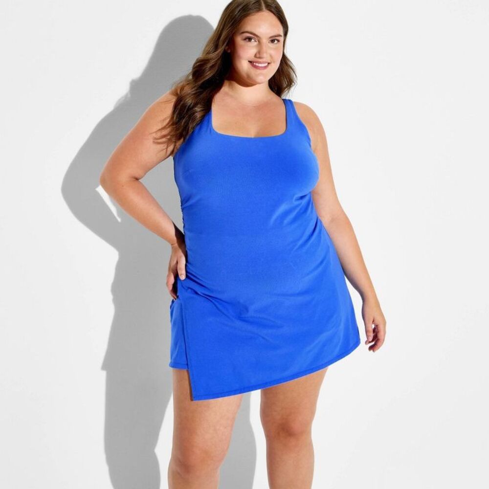 Women's Washed Jersey Dress - JoyLab Mid Blue 2X
